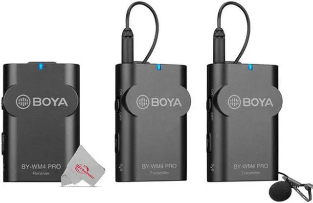 Main image of Boya BY-WM4 PRO-K2 Two-Person Digital Camera-Mount Wireless Omni Lavalier Microphone System (2.4 GHz)