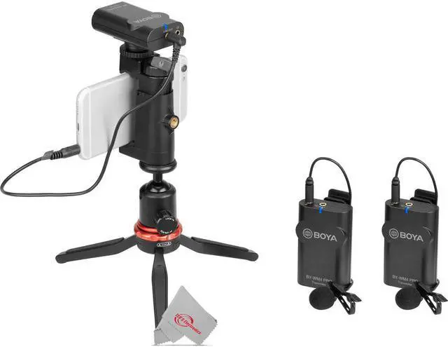 Alt view image 7 of 7 - Boya BY-WM4 PRO-K2 Two-Person Digital Camera-Mount Wireless Omni Lavalier Microphone System (2.4 GHz)