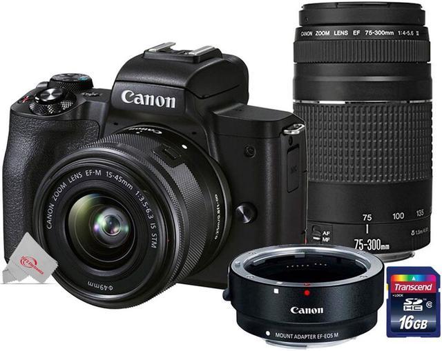 Canon EOS M50 Mark II + EF-M 15-45mm is STM Kit Black: .co