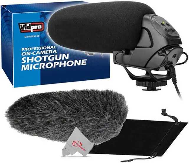 Alt view image 2 of 7 - Vidpro XM-50 Professional On-Camera Condenser Shotgun Video Microphone