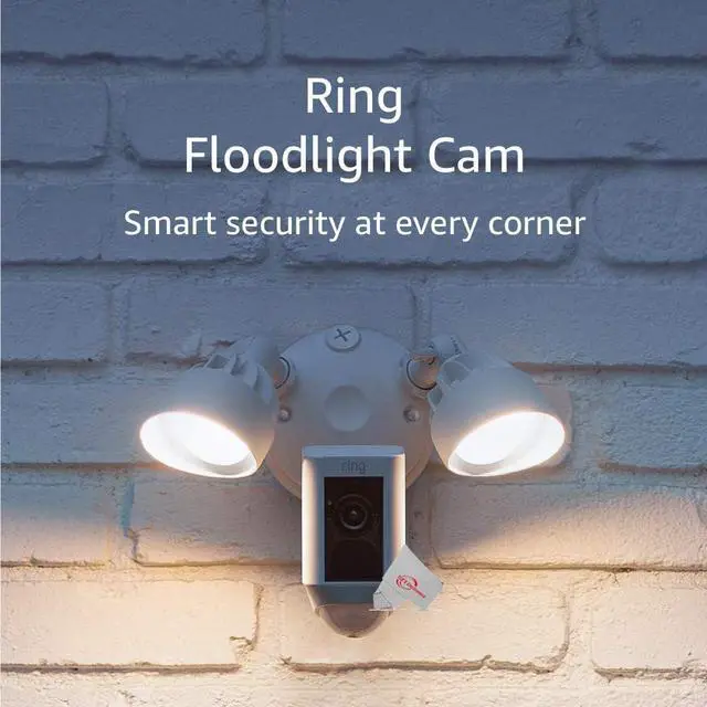 Alt view image 4 of 20 - Ring Floodlight Cam Wired Plus with Motion-Activated 1080p HD Video - White  B08F6GPQQ7
