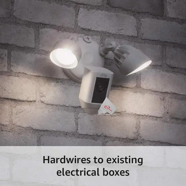 Alt view image 5 of 20 - Ring Floodlight Cam Wired Plus with Motion-Activated 1080p HD Video - White  B08F6GPQQ7