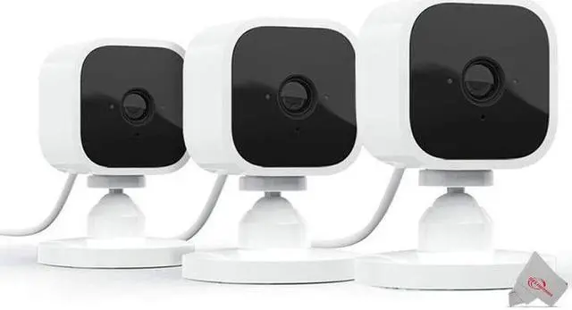 Main image of 3x Blink Mini Compact Indoor Plug-in HD Smart Security Camera, 1080HD Video, Works with Alexa