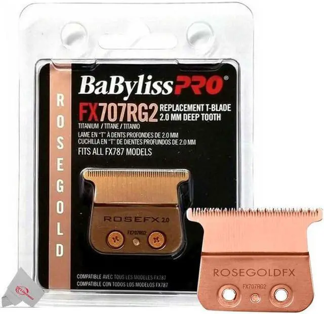 Alt view image 2 of 3 - 3x BaByliss PRO Replacement Rose GoldFX Skeleton T-Blade 2.0mm Deep Tooth FX707RG2