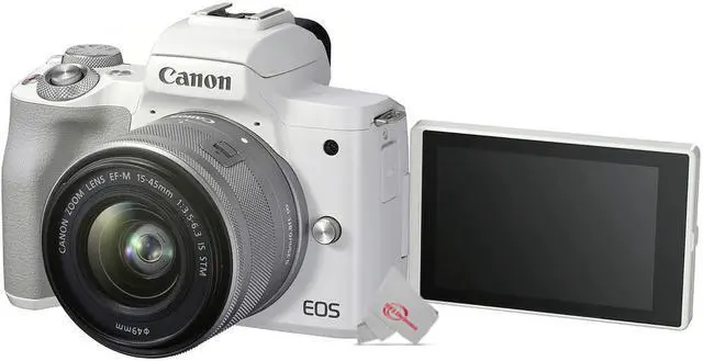Alt view image 13 of 20 - Canon EOS M50 Mark II + EF-M 15-45mm is STM Kit White
