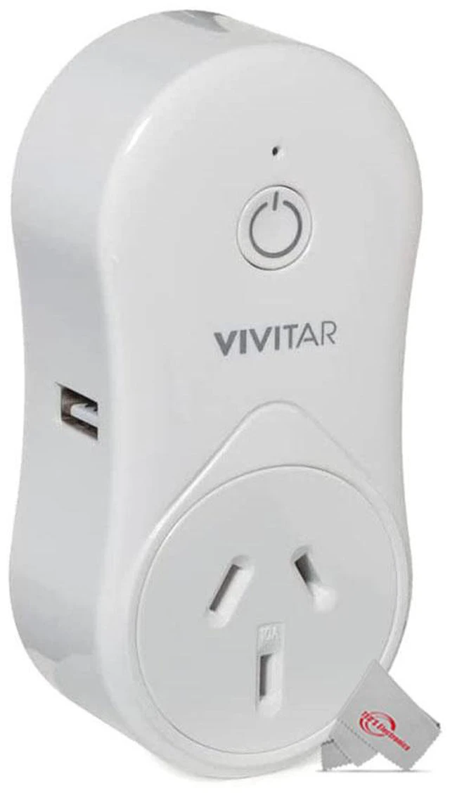 Alt view image 2 of 3 - Vivitar Smart Home Wi-Fi Outlet + USB Port Compatible with Alexa and Google Home - No Hub Required