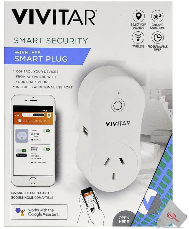 Alt view image 3 of 3 - Vivitar Smart Home Wi-Fi Outlet + USB Port Compatible with Alexa and Google Home - No Hub Required