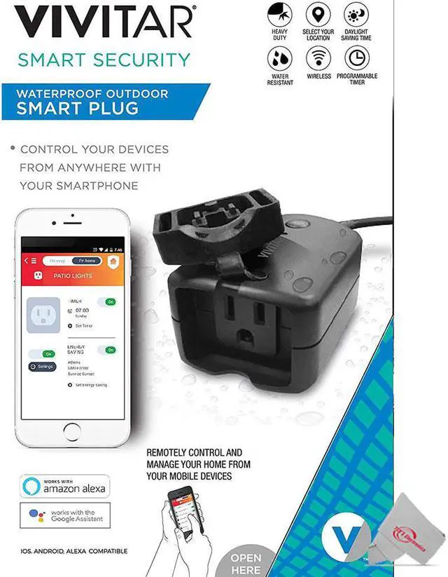 Alt view image 4 of 5 - Vivitar WiFi Outdoor Smart Plug (HA-1011-STP)
