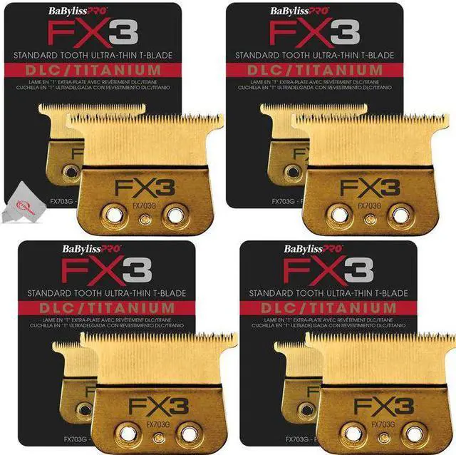 Main image of 4x Babyliss Pro FX703G FX3 DLC Titanium Standard Tooth Ultra-Thin Blade Zero Gap Blade