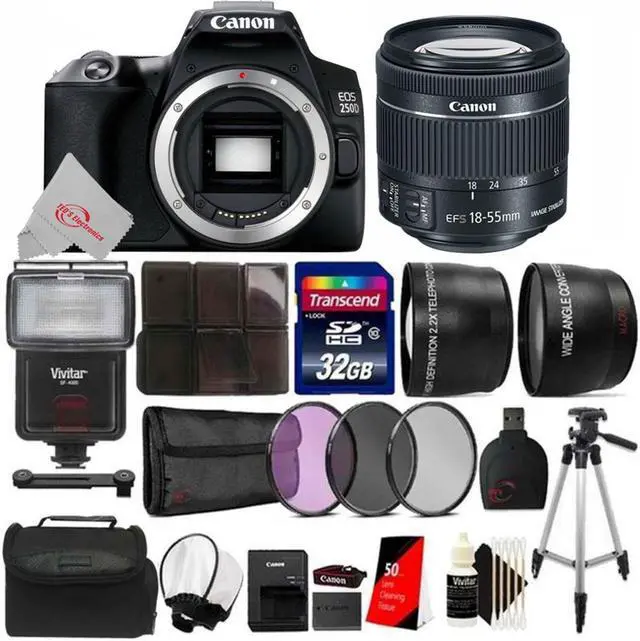 Main image of Canon EOS 250D Rebel SL3 Camera with EF-S 18-55mm f/4-5.6 IS STM Lens + Top Kit