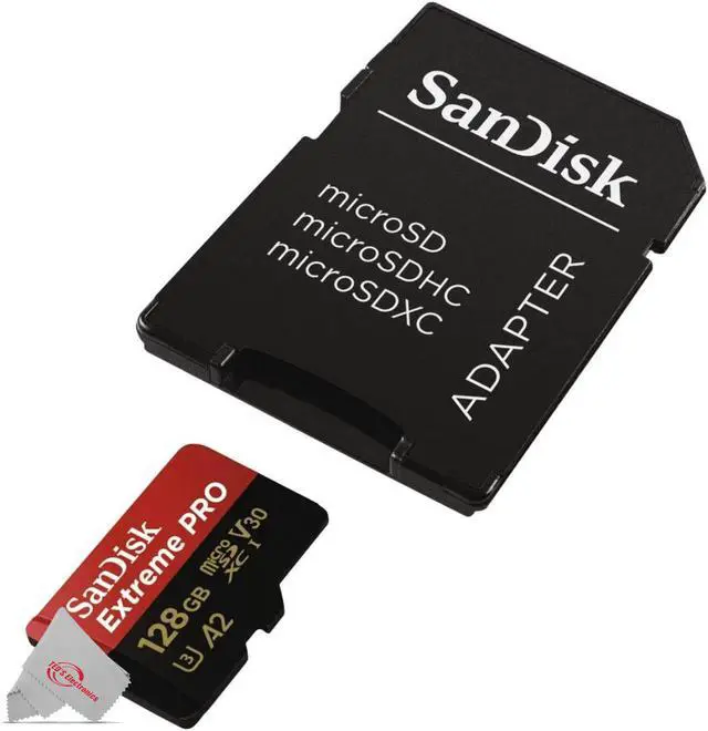 Alt view image 7 of 9 - SanDisk Extreme Pro SDXC UHS-I U3 A2 V30 128GB + Adapter, SDSQXCY-128G-GN6MA