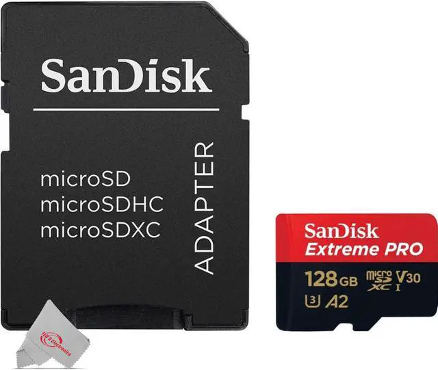 Alt view image 6 of 9 - SanDisk Extreme Pro SDXC UHS-I U3 A2 V30 128GB + Adapter, SDSQXCY-128G-GN6MA