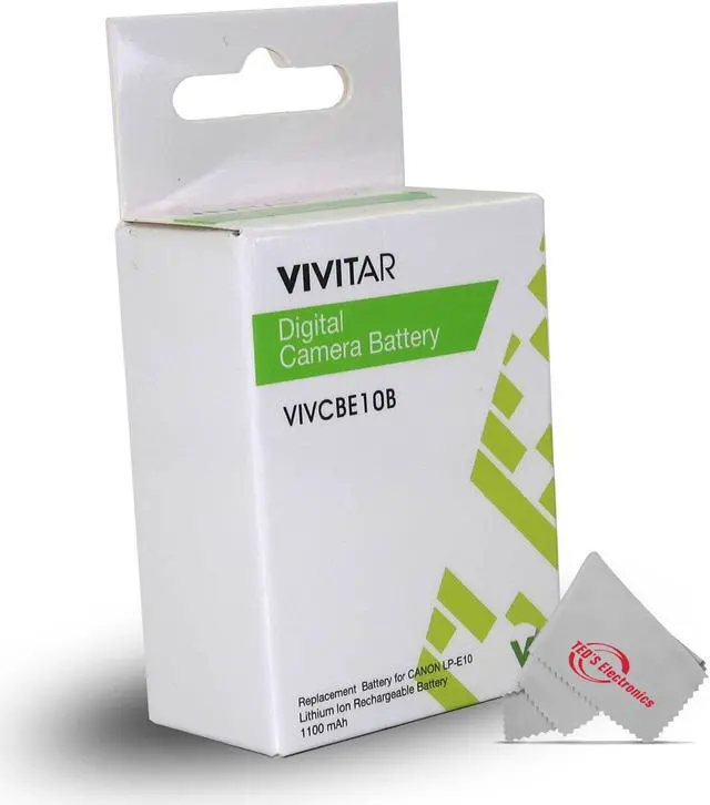 Alt view image 2 of 4 - Vivitar CB-E10 7.4V and 1100 mAh Canon LP-E10 Li-ion Replacement Battery Pack