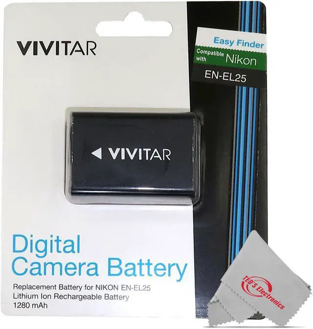 Alt view image 2 of 2 - Vivitar EN-EL25 Replacement Lithium-Ion Rechargeable Battery 1500 mAh for Nikon Z50 ZFC - 2 Count
