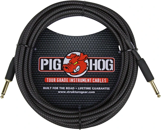 Alt view image 6 of 6 - Pig Hog "Black Woven" Woven Jacket Tour Grade Instrument Cable, 20-Foot