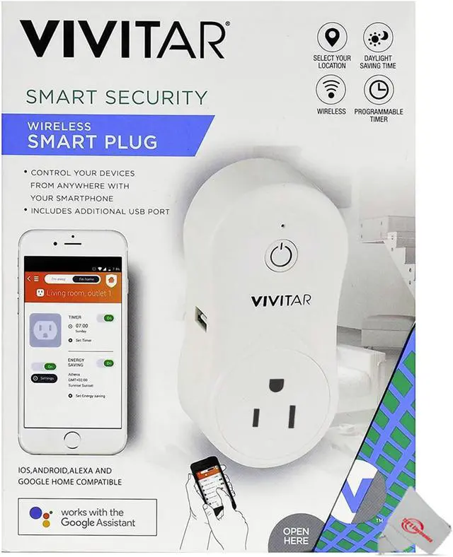 Alt view image 3 of 3 - Vivitar Smart Home Wi-Fi Outlet + USB Port Compatible with Alexa and Google Home - No Hub Required
