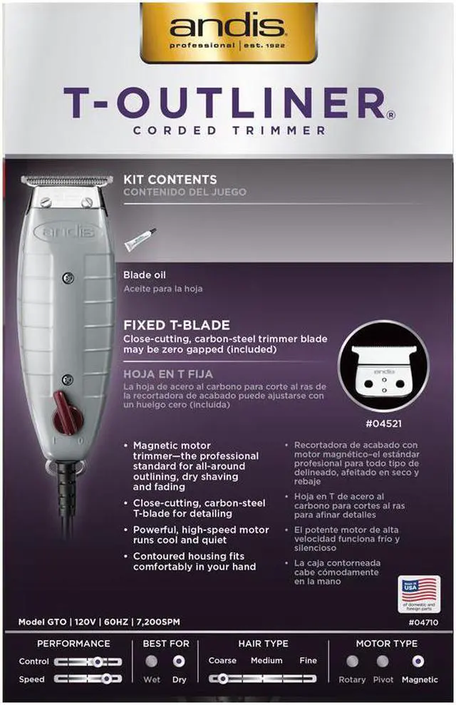 Alt view image 6 of 6 - Andis T-Outliner Hair Trimmer #04710