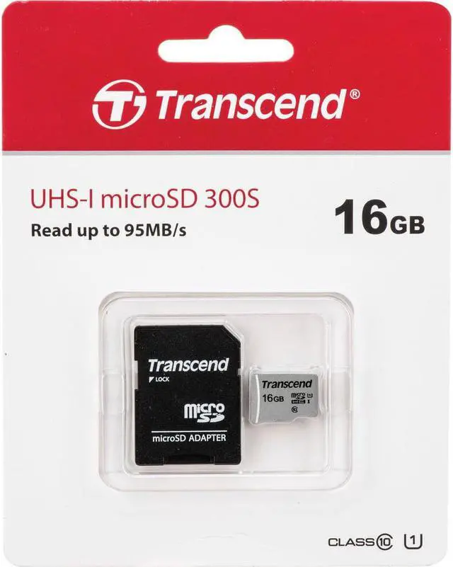 Alt view image 11 of 16 - 16GB Transcend 300S microSDHC UHS-I CL10 Memory Card with SD Adapter 95MB/sec