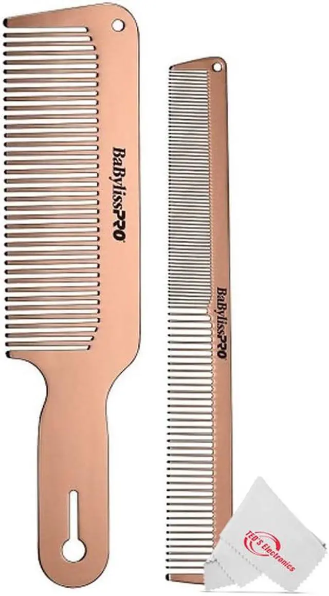 Alt view image 4 of 5 - BaByliss Pro Barberology RoseFX Metal Comb Set 9" Clipper Comb and 7.5" Cutting Comb Rose Gold