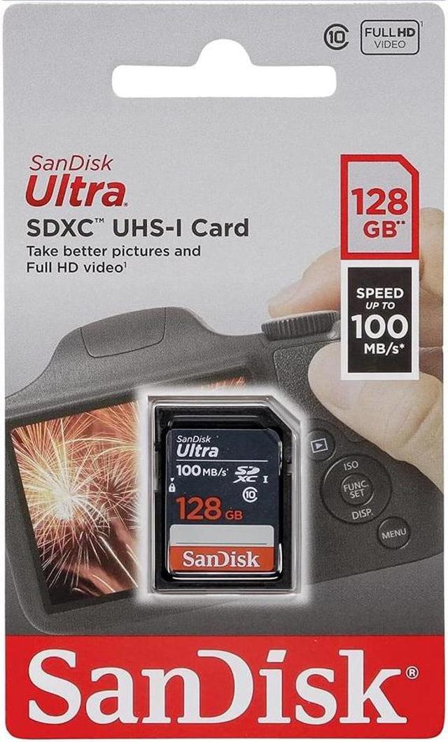 Alt view image 4 of 5 - 4x Sandisk Ultra 128 GB SDXC UHS-I Memory Card 100 MBs with Memory Card Holder