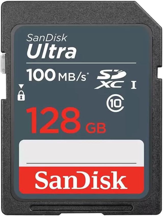 Alt view image 2 of 5 - 4x Sandisk Ultra 128 GB SDXC UHS-I Memory Card 100 MBs with Memory Card Holder