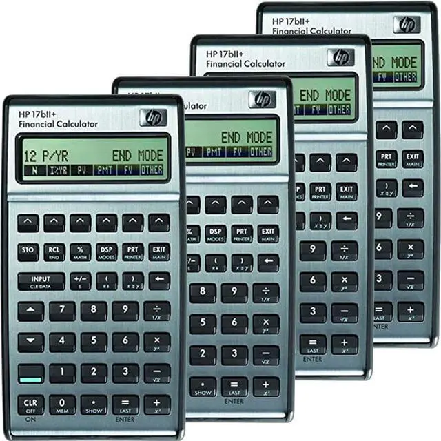 Main image of 4x HP 17bII+ Financial Calculator 22-Digit LCD F2234A#ABA, Silver