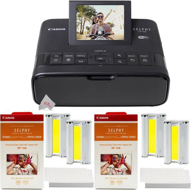 Canon Selphy Cp1000 Compact Colored Photo Printer + 4 Packs Color