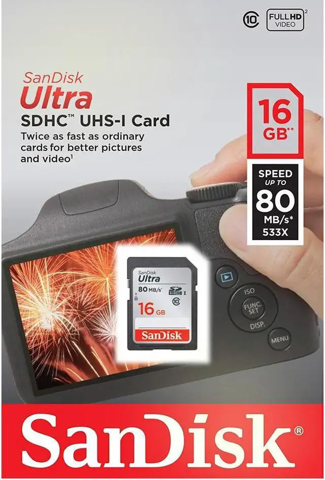Alt view image 5 of 5 - 2 Packs SanDisk Ultra 16GB Class 10 SDHC UHS-I Memory Card up to 80MB/s  SDSDUNC-016G-GN6IN