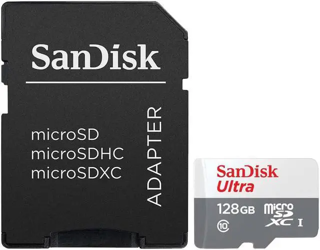 Alt view image 2 of 3 - 5 Packs SanDisk 128GB Ultra UHS-I microSDHC Memory Card with SD Adapter