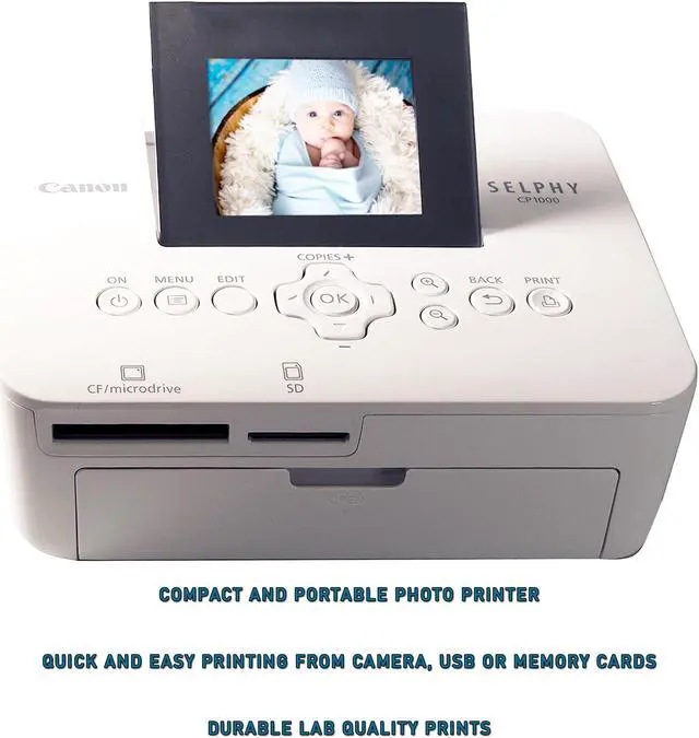 Alt view image 4 of 6 - Canon Selphy CP1000 Compact Colored Photo Printer White