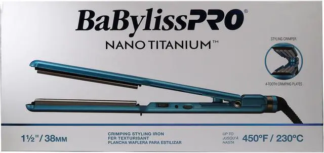 Alt view image 3 of 5 - BabylissPro Nano Titanium Crimper Styling Iron 1 1/2" BNTCRL3073TUC
