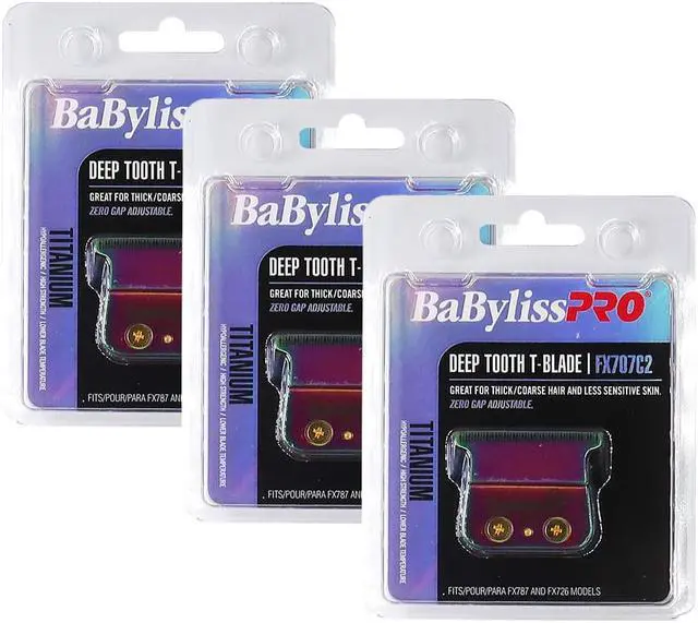 Main image of BaByliss Pro Replacement Titanium Deep Tooth T-Blade #FX707C2 - 3 Count