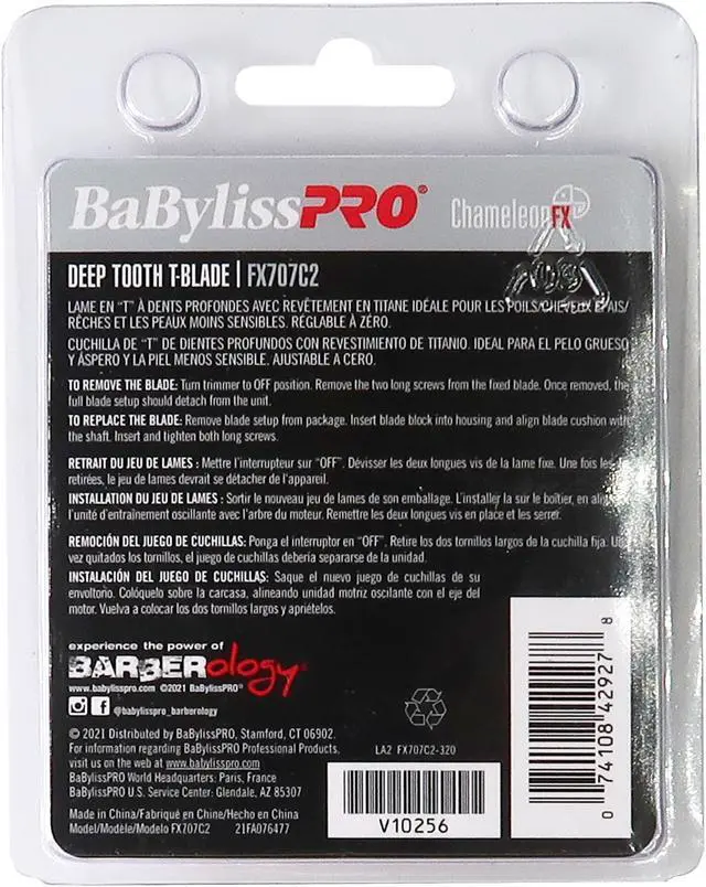 Alt view image 3 of 3 - BaByliss Pro Replacement Titanium Deep Tooth T-Blade #FX707C2 - 3 Count