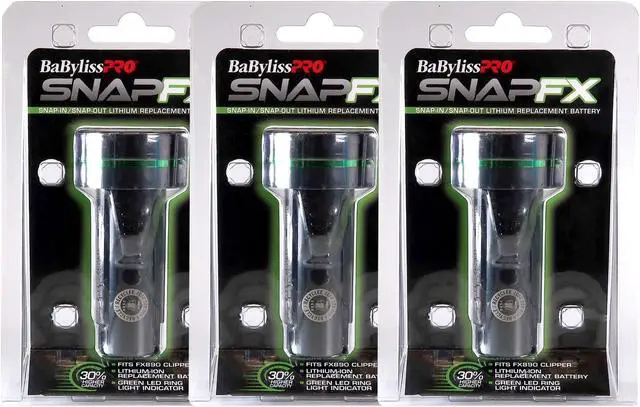 Main image of 3x BaBylissPRO SnapFX High Capacity Clipper Replacement Battery (FXBPC33) fits FX890 Clipper