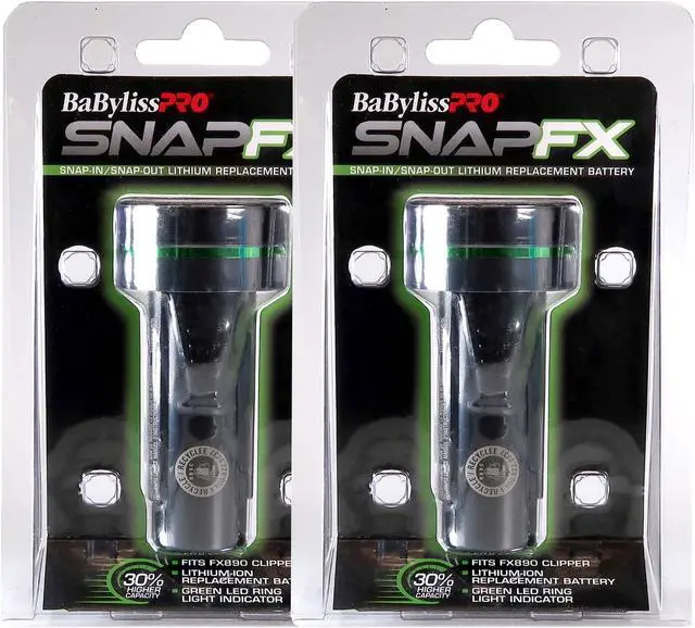 Main image of 2x BaBylissPRO SnapFX High Capacity Clipper Replacement Battery (FXBPC33) fits FX890 Clipper