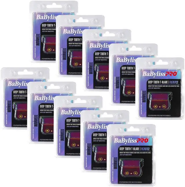 Main image of BaByliss Pro Replacement Titanium Deep Tooth T-Blade #FX707C2 - 10 Count
