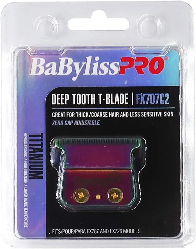 Alt view image 2 of 3 - BaByliss Pro Replacement Titanium Deep Tooth T-Blade #FX707C2 - 10 Count