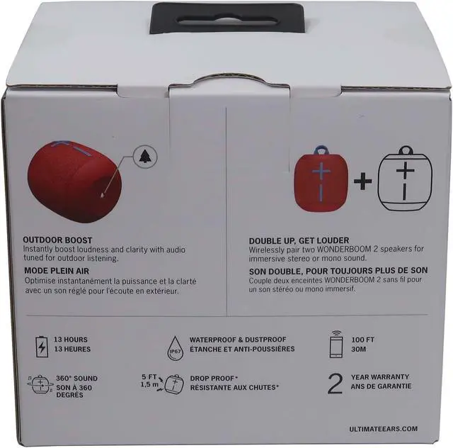 Alt view image 7 of 8 - ultimate ears wonderboom 2 portable bluetooth speaker- radical red (renewed)
