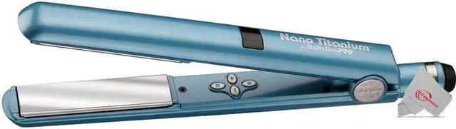 Alt view image 3 of 7 - Babyliss Pro Nano Titanium Digital Flat Iron 1" BNT4095TUC with Pistol-Grip Dryer Essential Kit