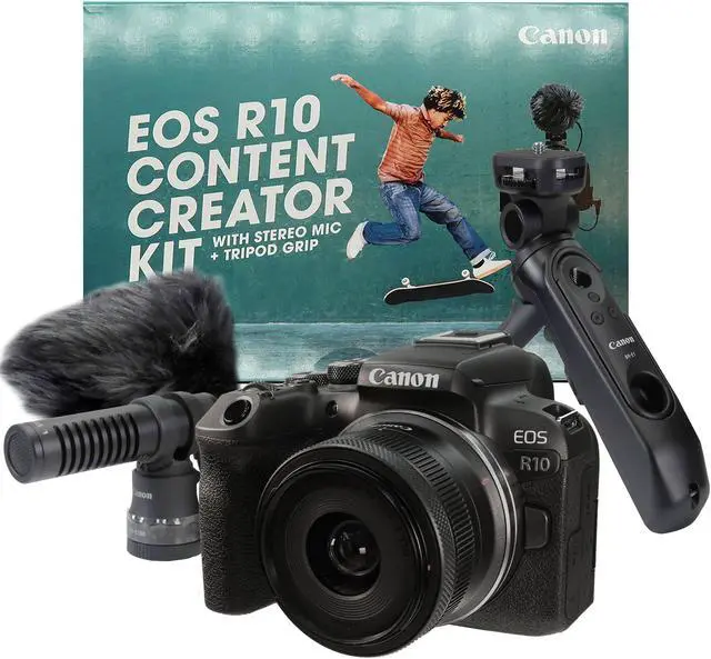 Alt view image 7 of 20 - Canon EOS R10 Mirrorless Camera w/RF-S18-45mm f/4.5-6.3 is STM Lens Kit (Content Creator kit)