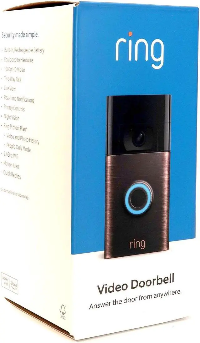 Alt view image 5 of 7 - 3 Pack Ring 1080p Video Doorbell (2020 Release, Venetian Bronze)
