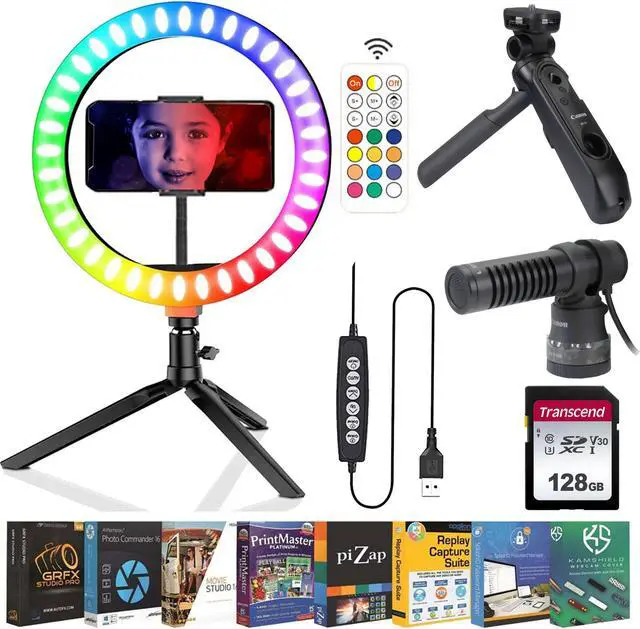 Main image of Genuine Canon Stereo Microphone and Remote Control Tripod Grip Youtube Lover Vlogger Bundle for Canon EOS R RP R3 R5 R6 R7 R10 Mirrorless Camera
