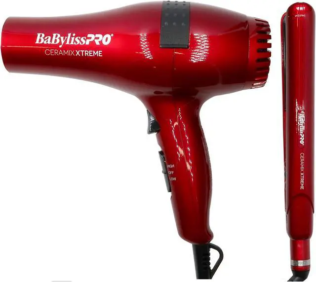 Alt view image 6 of 7 - BaByliss Pro Ceramic Xtreme Limeted Edition Styling Set, Dryer & 1" Straightening Iron Red #CEPP1N