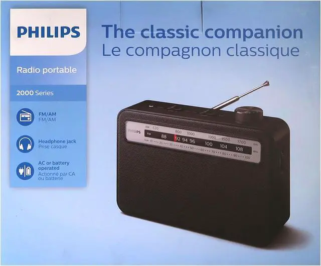 Alt view image 6 of 7 - Philips AM FM Portable Radio 2000 Series (TAR2506/37)