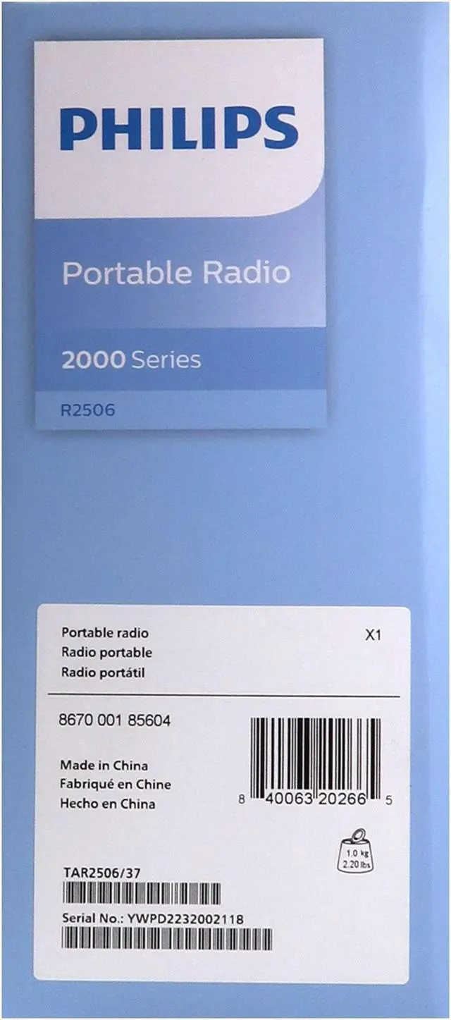 Alt view image 7 of 7 - Philips AM FM Portable Radio 2000 Series (TAR2506/37)