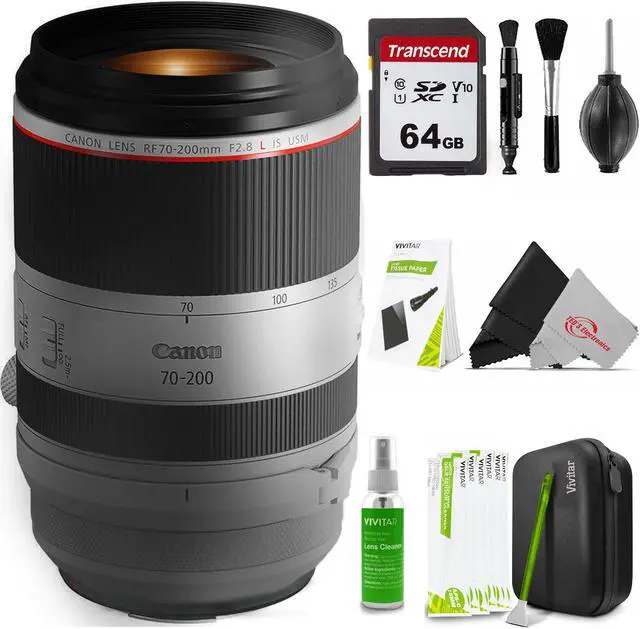 Main image of Canon RF 70-200mm f/2.8 L IS USM Lens with 64GB SDXC Memory Card and Professional Cleaning Kit