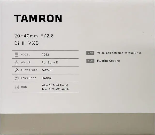 Alt view image 15 of 17 - Tamron 20-40mm f/2.8 Di III VXD Lens for Sony E-Mount Full Frame Mirrorless Cameras