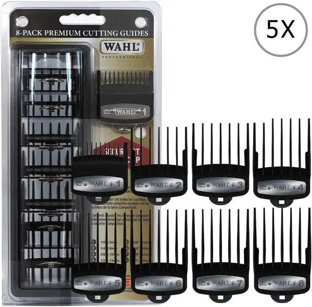 Main image of 5x Wahl 8-Pack Premium Cutting Guides Fits All Wahl Full Size Clipper Blades (Except Competition Series)