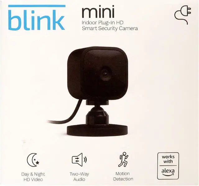 Alt view image 8 of 13 - Blink Mini - Compact indoor plug-in smart security camera, 1080p HD video, night vision, motion detection, two-way audio, easy set up, Works with Alexa - 1 camera (Black)