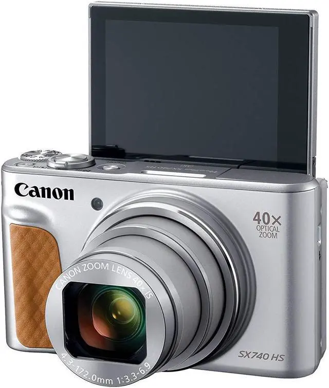 Alt view image 4 of 7 - Canon PowerShot SX740 Wi-Fi Digital Camera Silver with Replacement Battery and 32GB Memory Card